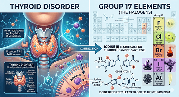 Group 17 Elements and Thyroid Disorders: Physiological, Pathological, and Therapeutic Perspectives