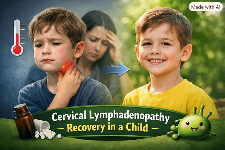 Cervical Lymphadenopathy (Suspected Tuberculosis) with Intense Fever: case resolved by single dose of Lac canainum - 200.