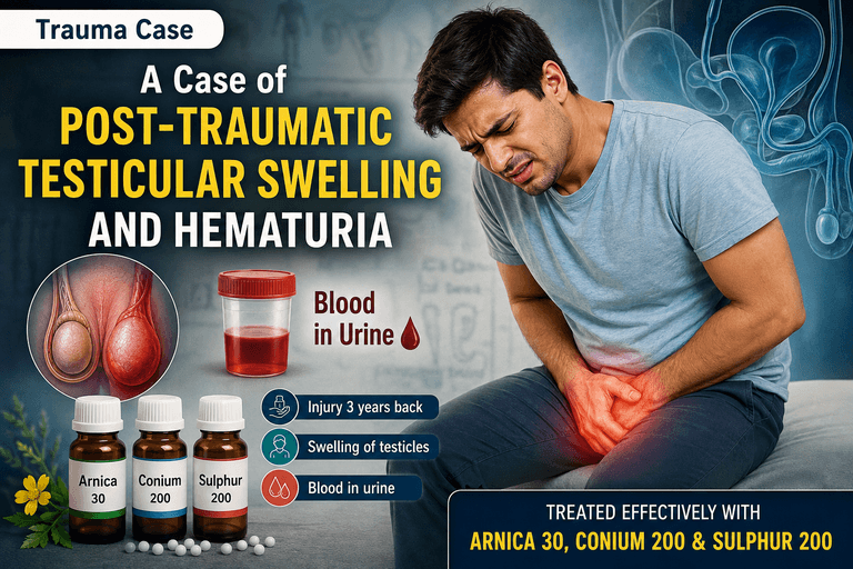 Traumatic Testicular Swelling and Hematuria