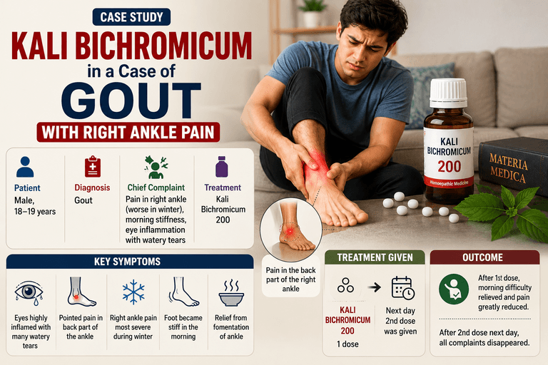 Kali Bichromicum in a Case of Gout with Right Ankle Pain