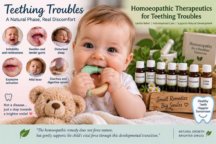 Teething Troubles in Children: Etiology, Consequences, and Homoeopathic Therapeutics.